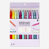 Dual-tip markers with fineliners and stamps - 12 pcs Office Flying Tiger Copenhagen 