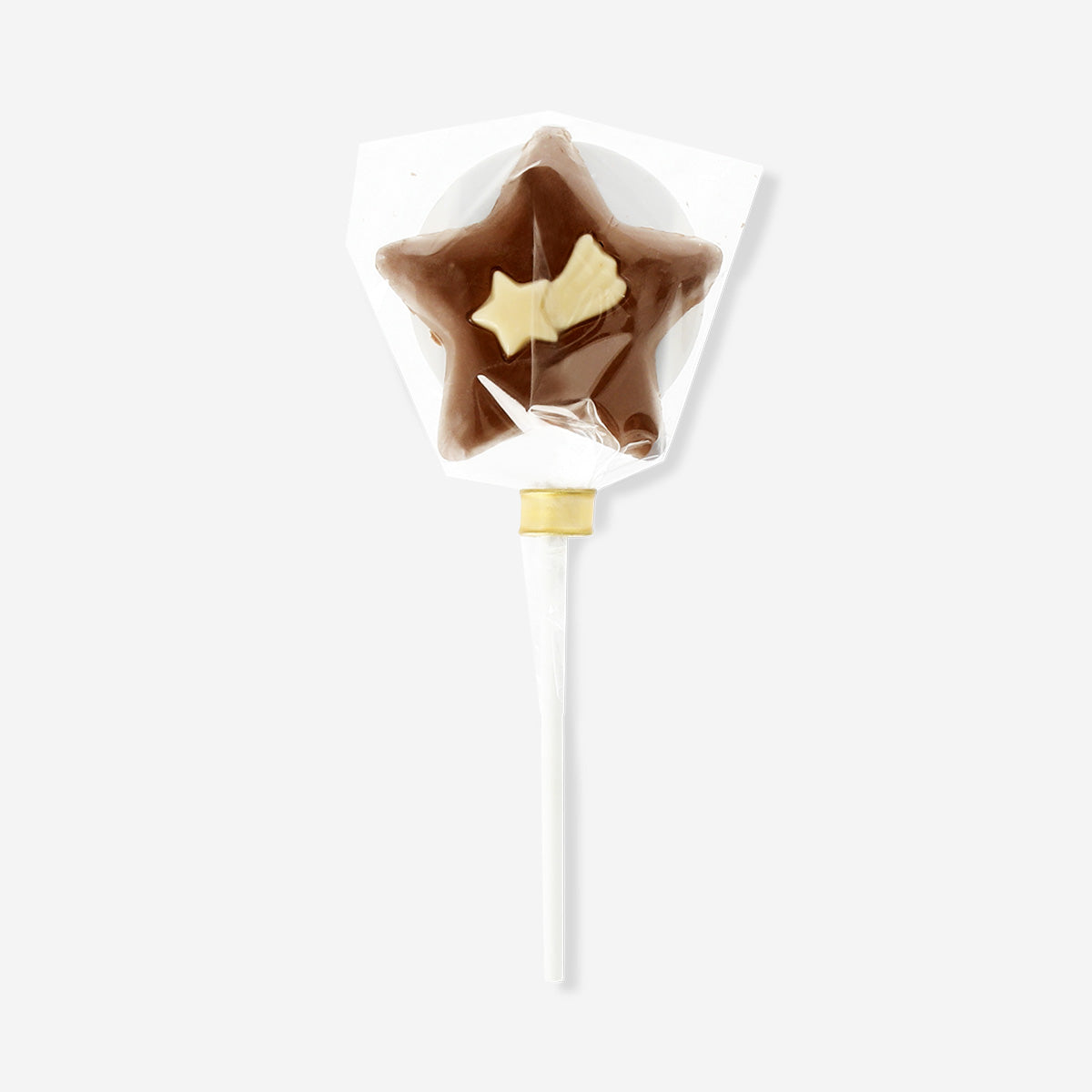 Flying Tiger Copenhagen cocoa confectionery star-shaped lollipop, colorful sweet treat for children and dessert lovers.