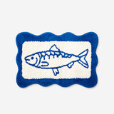 Bath mat with colorful fish motif, 40x60 cm, from Flying Tiger Copenhagen, featuring a soft, textured surface and vibrant aquatic design.
