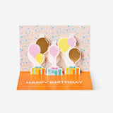 Carta di compleanno con palloncini pop up