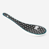 Kitchen ramen spoon with geometric print from Flying Tiger Copenhagen, featuring a stylish design and ergonomic handle.