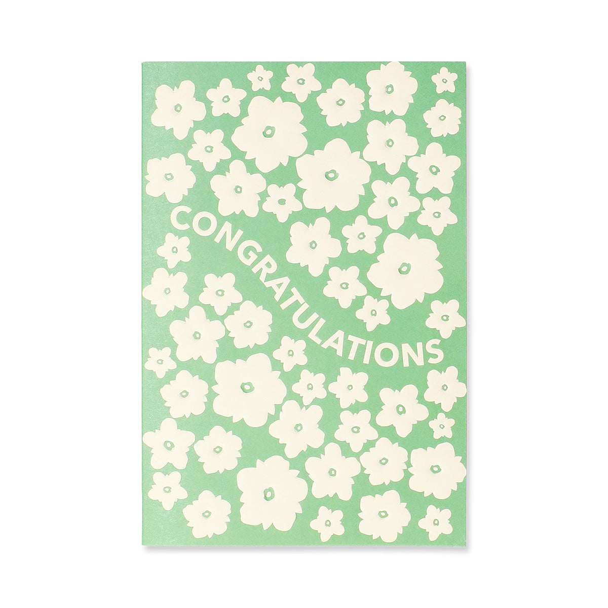 Flying Tiger Copenhagen floral congratulations greeting card with colorful floral design and office-themed message.