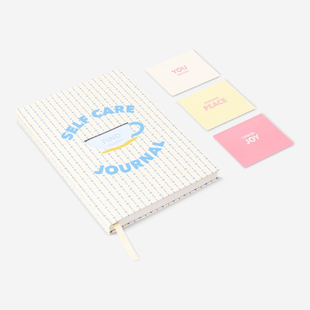 Flying Tiger Copenhagen self-care journal for office use, featuring a spiral-bound design with motivational cover art.