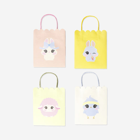 Set of Easter gift bags with scalloped edges - 4 pcs