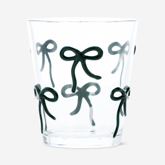 Drinking glass with embossed bows - 220 ml