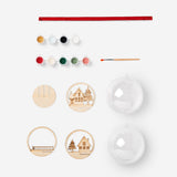 DIY wooden bauble from Flying Tiger Copenhagen, hobby craft kit with natural wooden ornament for decorating or painting.