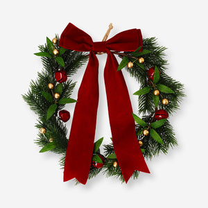 31 cm home wreath with a velvet bow, decorative floral accents, from Flying Tiger Copenhagen.
