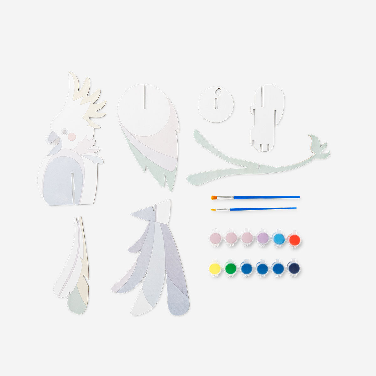 Flying Tiger Copenhagen DIY hobby tropical bird craft with paint, featuring a colorful bird figure for creative painting activities.