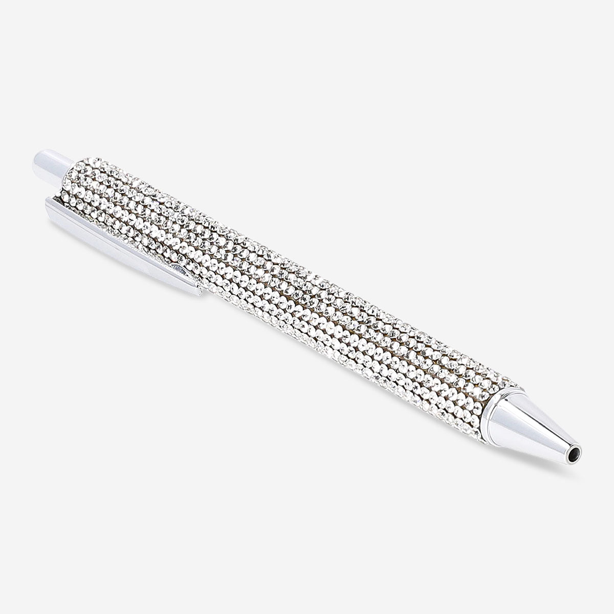 Silver rhinestone ballpoint pen from Flying Tiger Copenhagen, stylish office accessory with sparkling decorative accents.