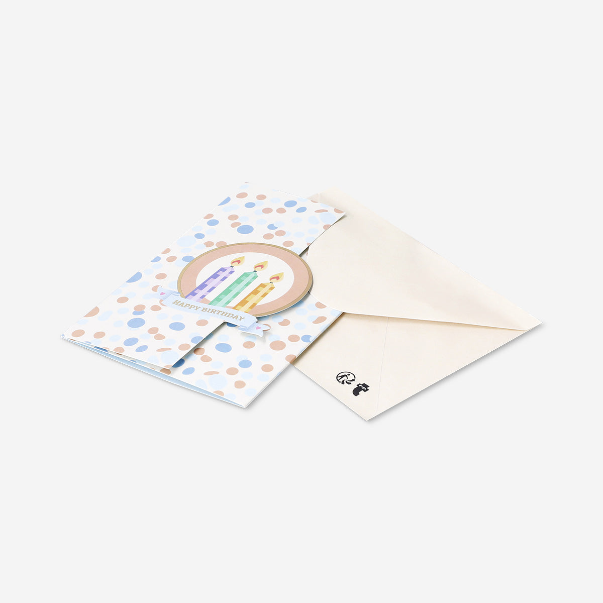 Birthday card with dots and candles