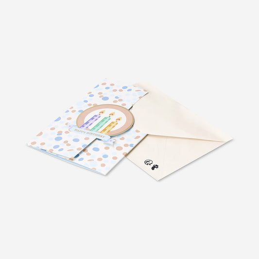 Birthday card with dots and candles