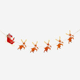 Christmas garland with Santa and his reindeers - 300 cm