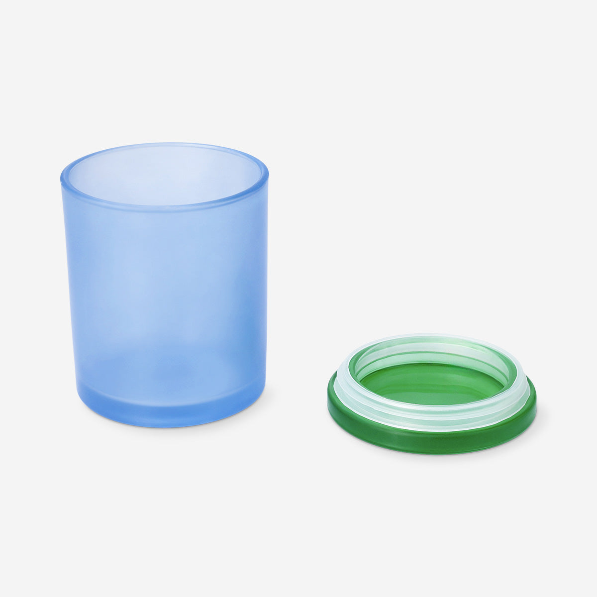 Dekorationsburk i frostat blått glas