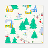 Party napkins with ski village print, 16-pack by Flying Tiger Copenhagen, featuring festive winter scene illustrations.