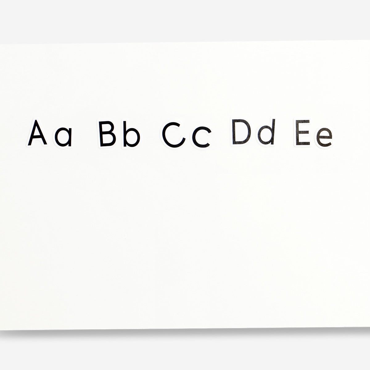 Colorful alphabet sticker pack from Flying Tiger Copenhagen, featuring various letter designs for crafting and decorating.