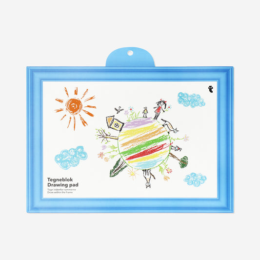 A4 drawing pad with blue picture frame