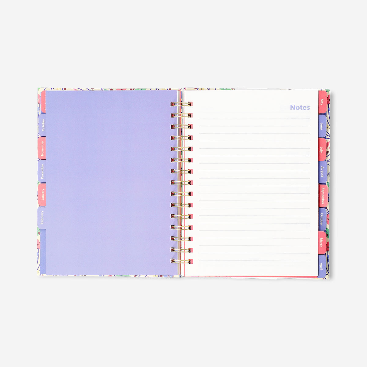 Floral study planner from Flying Tiger Copenhagen featuring colorful floral cover for organizing academic schedules.