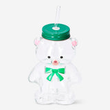 Gobelet ours avec couvercle et paille - 500 ml