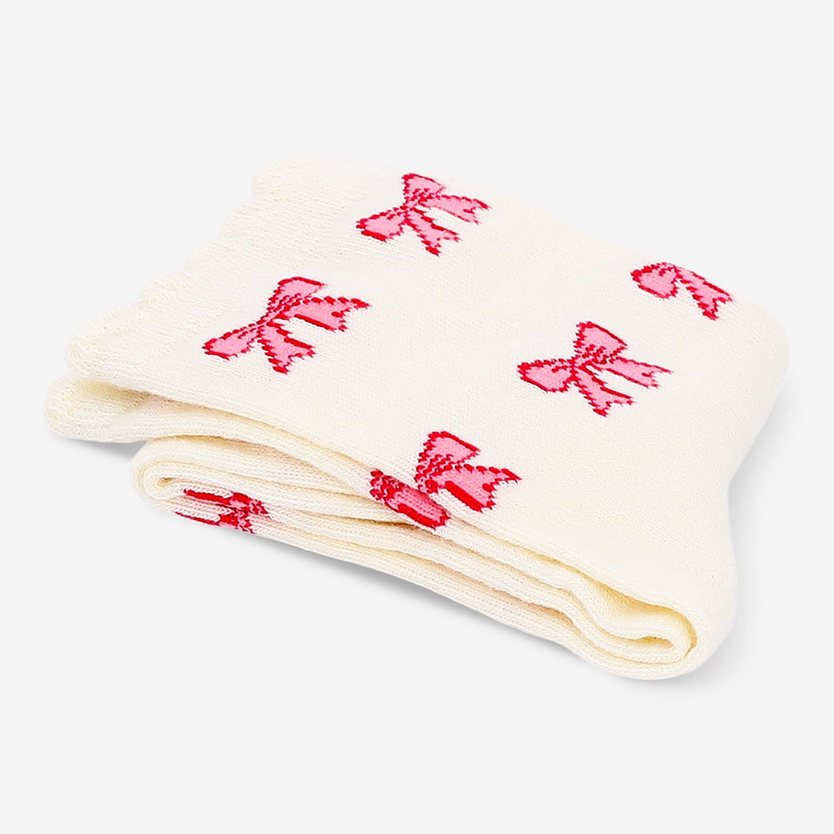 Flying Tiger Copenhagen socks with bows in size 36/38, featuring colorful textile design and decorative bow accents.