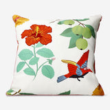 Tropical print cushion by Flying Tiger Copenhagen, 45x45 cm, featuring vibrant tropical leaf and floral design for home decor.