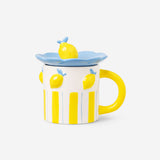 Flying Tiger Copenhagen 400ml kitchen mug with lemon design and matching snack tray, ideal for breakfast and snack times.