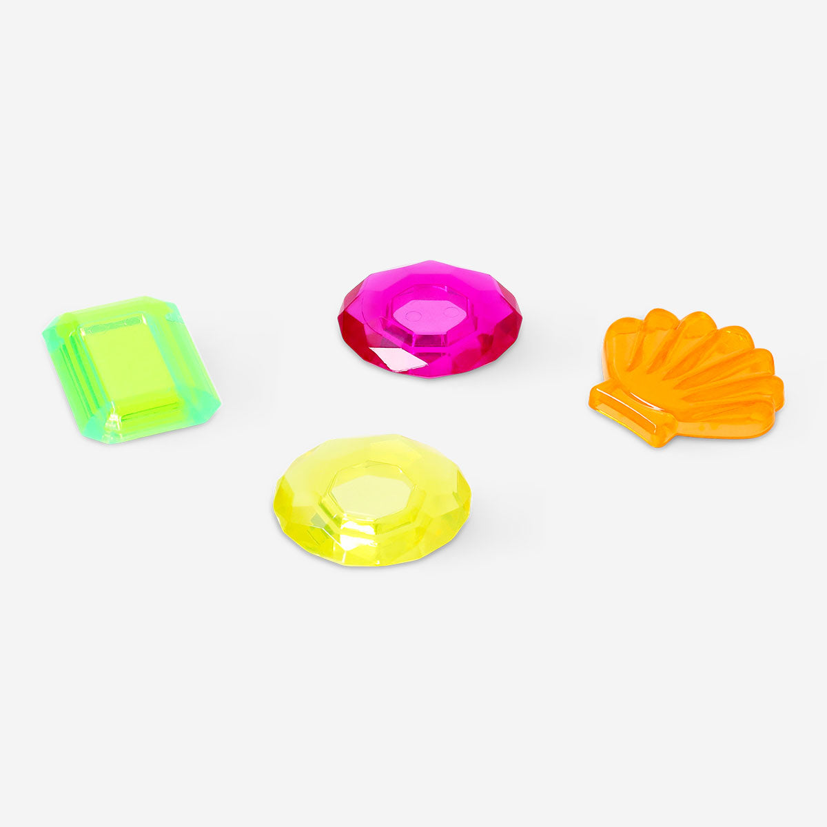 Four colorful Diving Diamonds toy set from Flying Tiger Copenhagen, featuring small, vibrant, diamond-shaped floating toys for children.