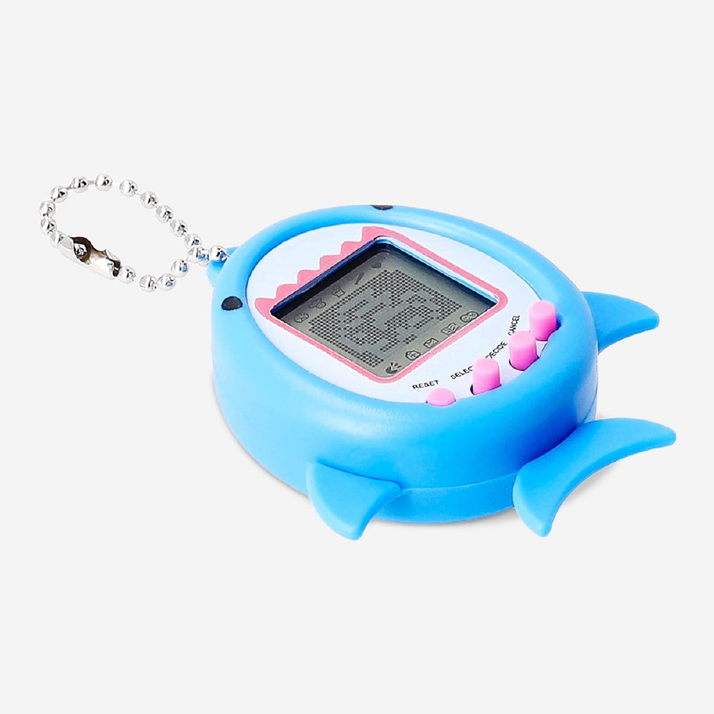 Digital pet shark key ring gadget by Flying Tiger Copenhagen featuring a small, playful shark design with LED lights.