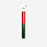Pair of red and green dinner candles from Flying Tiger Copenhagen, designed for home decoration and table setting.