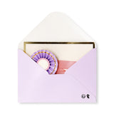 Colorful Flying Tiger Copenhagen birthday card with a decorative rosette for office celebrations.
