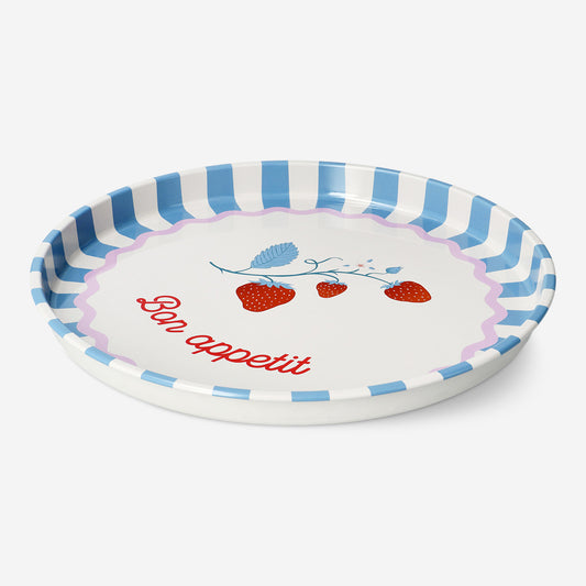 Okrągła metalowa tacka dekoracyjna - 31 cm