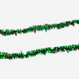 Green tinsel ribbon from Flying Tiger Copenhagen, 2 meters long, suitable for office decorations and festive crafts.