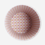 Decorative floral metal office bin from Flying Tiger Copenhagen with colorful flower patterns and a sturdy metal construction.