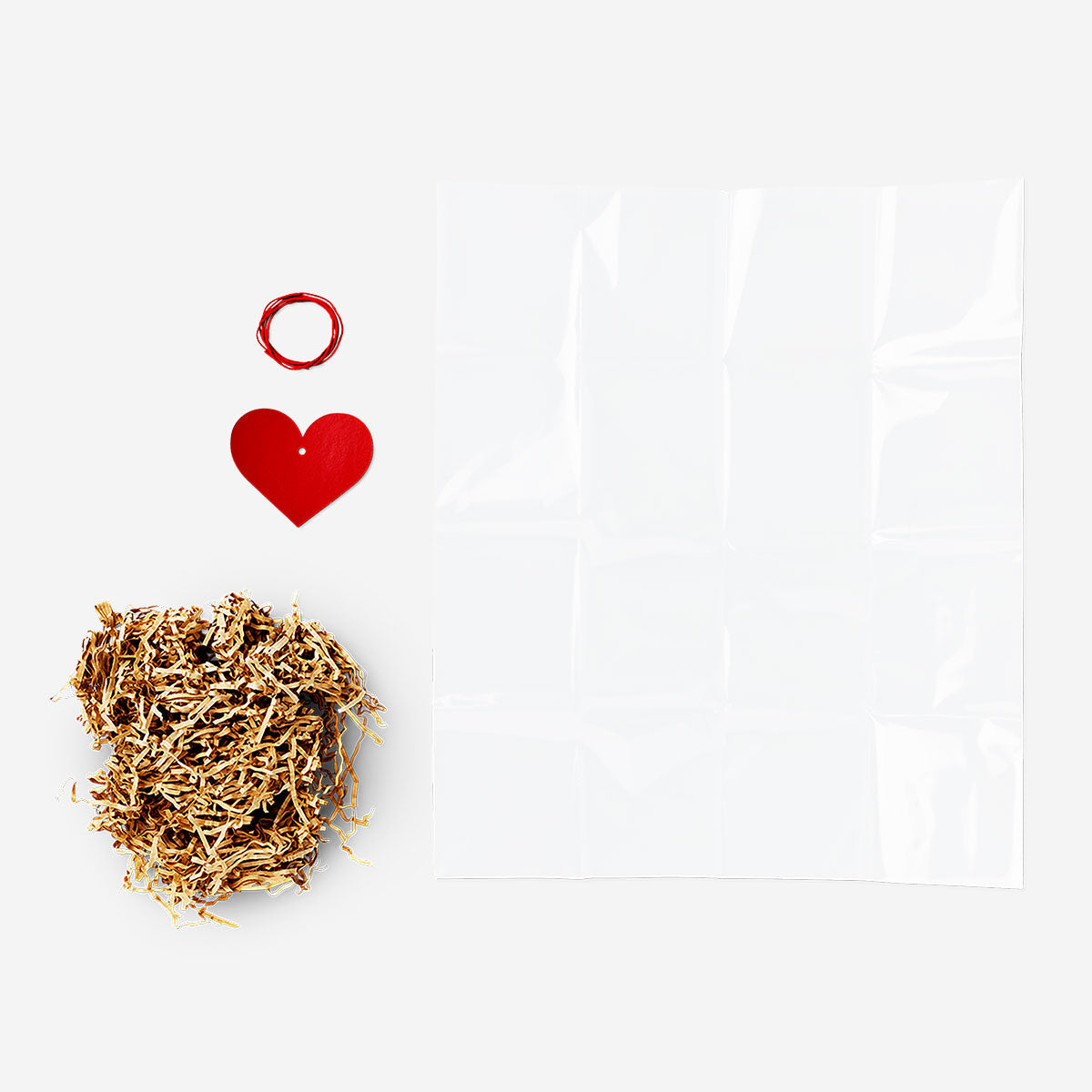Flying Tiger Copenhagen Christmas wrapping set with heart patterns, perfect for holiday gift wrapping and office celebrations.