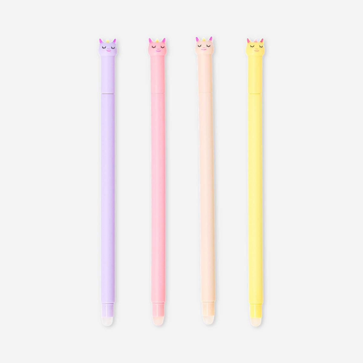 Erasable gel ink pens - Unicorn toppers - 4 pcs