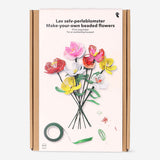 Colorful DIY beaded flower craft kit from Flying Tiger Copenhagen, featuring vibrant bead flowers for hobby and creative projects.