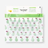 Reusable kitchen grip seal bags with green pear design, set of 2, by Flying Tiger Copenhagen for food storage.