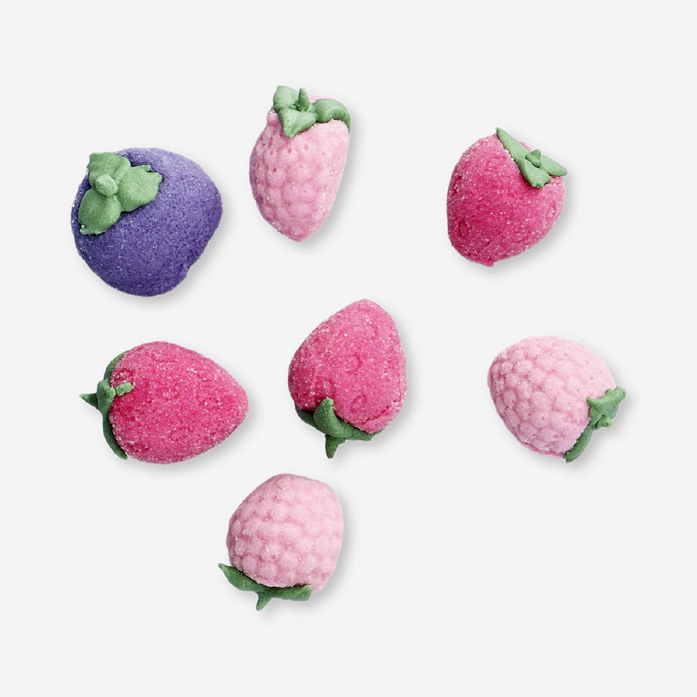 Assorted marshmallow basket featuring raspberry, strawberry, and blackberry flavors from Flying Tiger Copenhagen