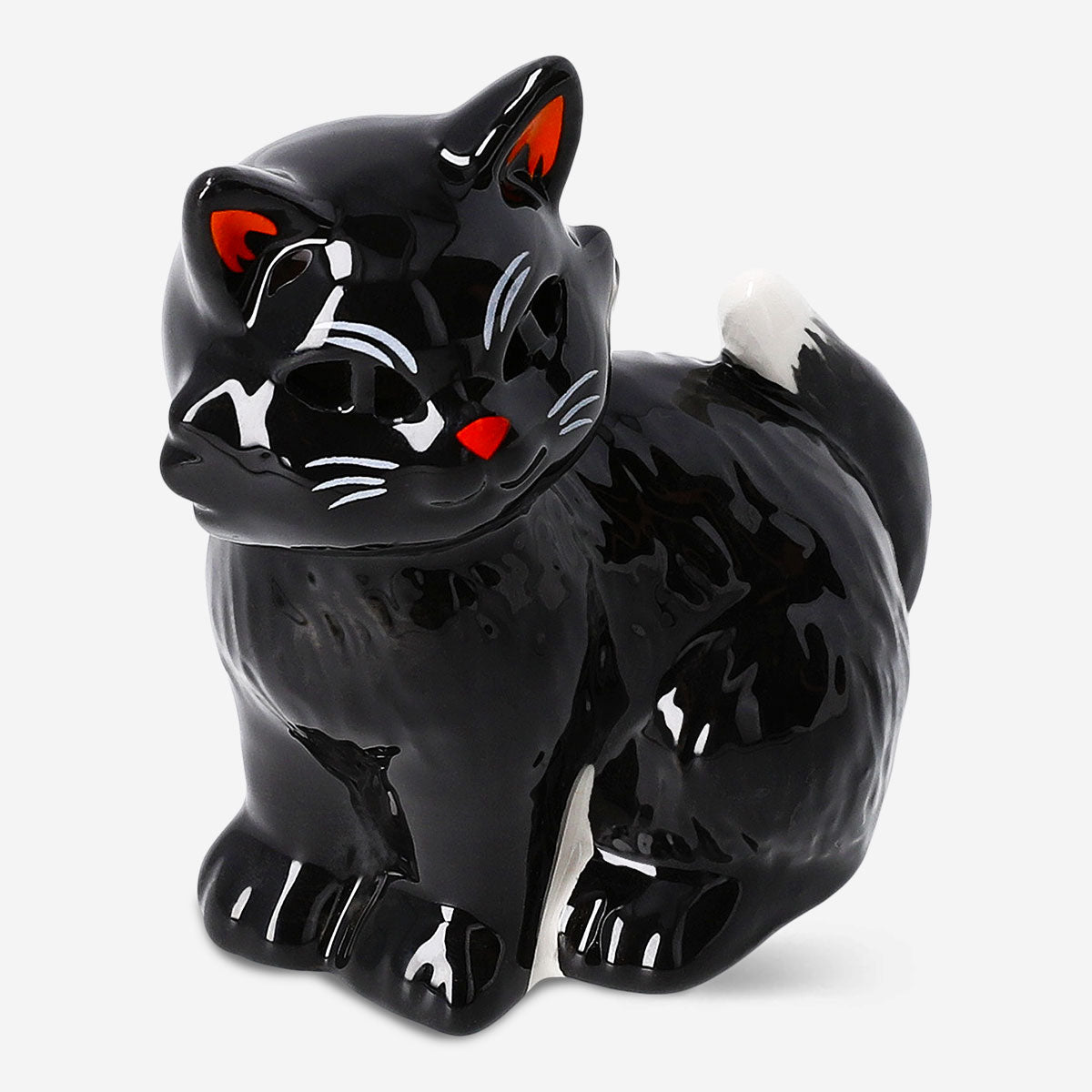 Black glowing LED cat lamp from Flying Tiger Copenhagen, decorative home accent with soft illumination and playful feline design.