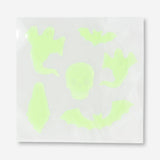 Six Flying Tiger Copenhagen ghost and bat window decorations for Halloween party, featuring spooky black shapes for festive decor.