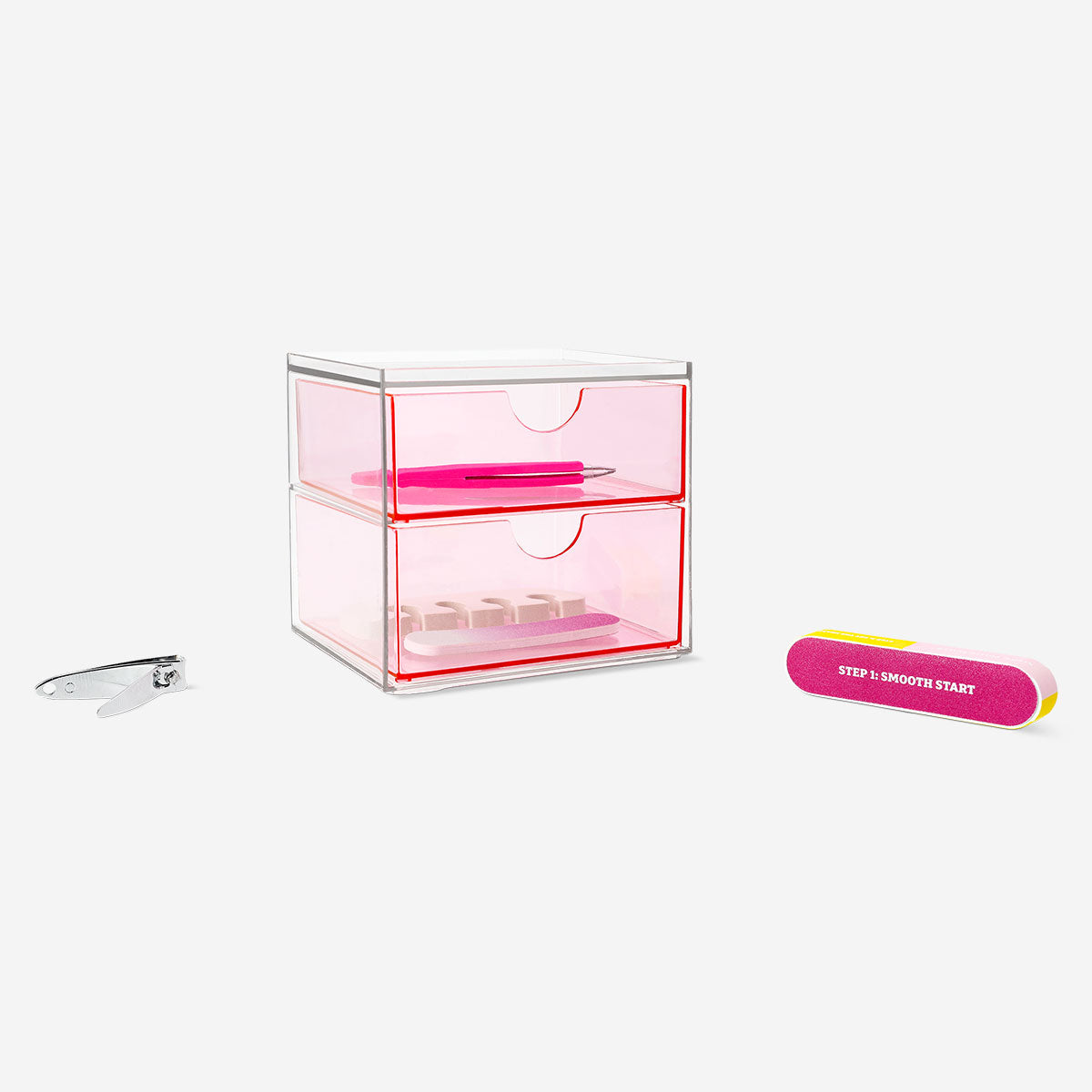 Flying Tiger Copenhagen cosmetic organiser with drawers, 11x10x13 cm for personal care and makeup storage.