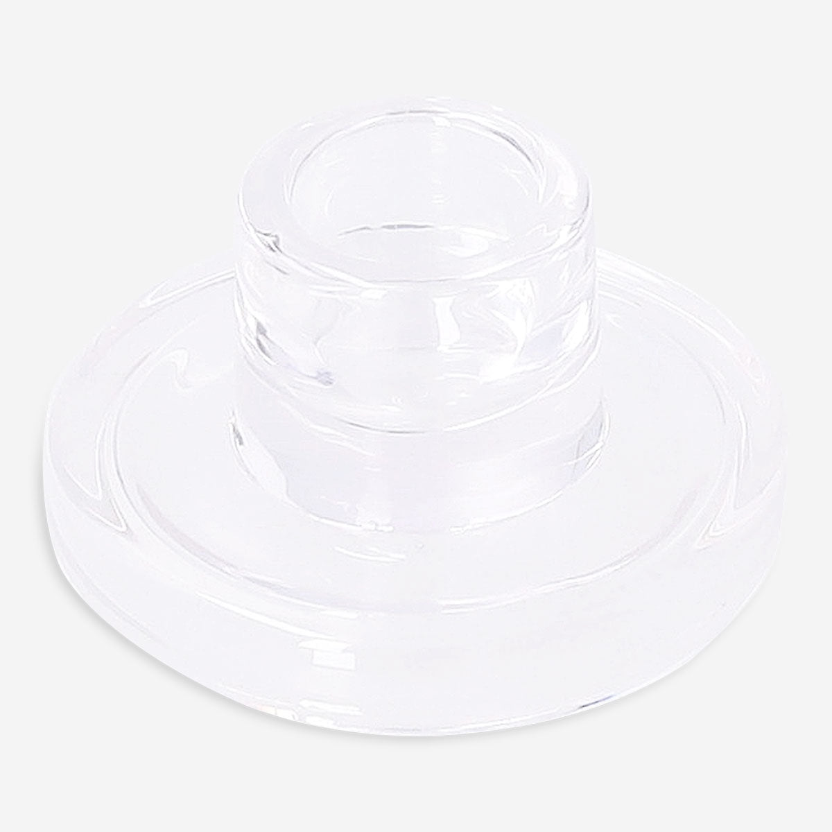 Clear Flying Tiger Copenhagen dinner candle holder, 7 cm tall