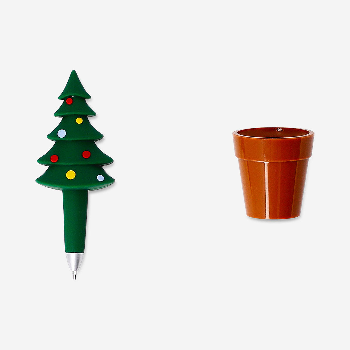 Flying Tiger Copenhagen Christmas tree ballpoint pen for office use, featuring festive holiday design and colorful details.