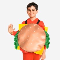 Kid with burger costume