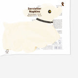 Set of 16 Ghost dog themed party napkins by Flying Tiger Copenhagen, featuring playful ghost dog illustrations on white paper.