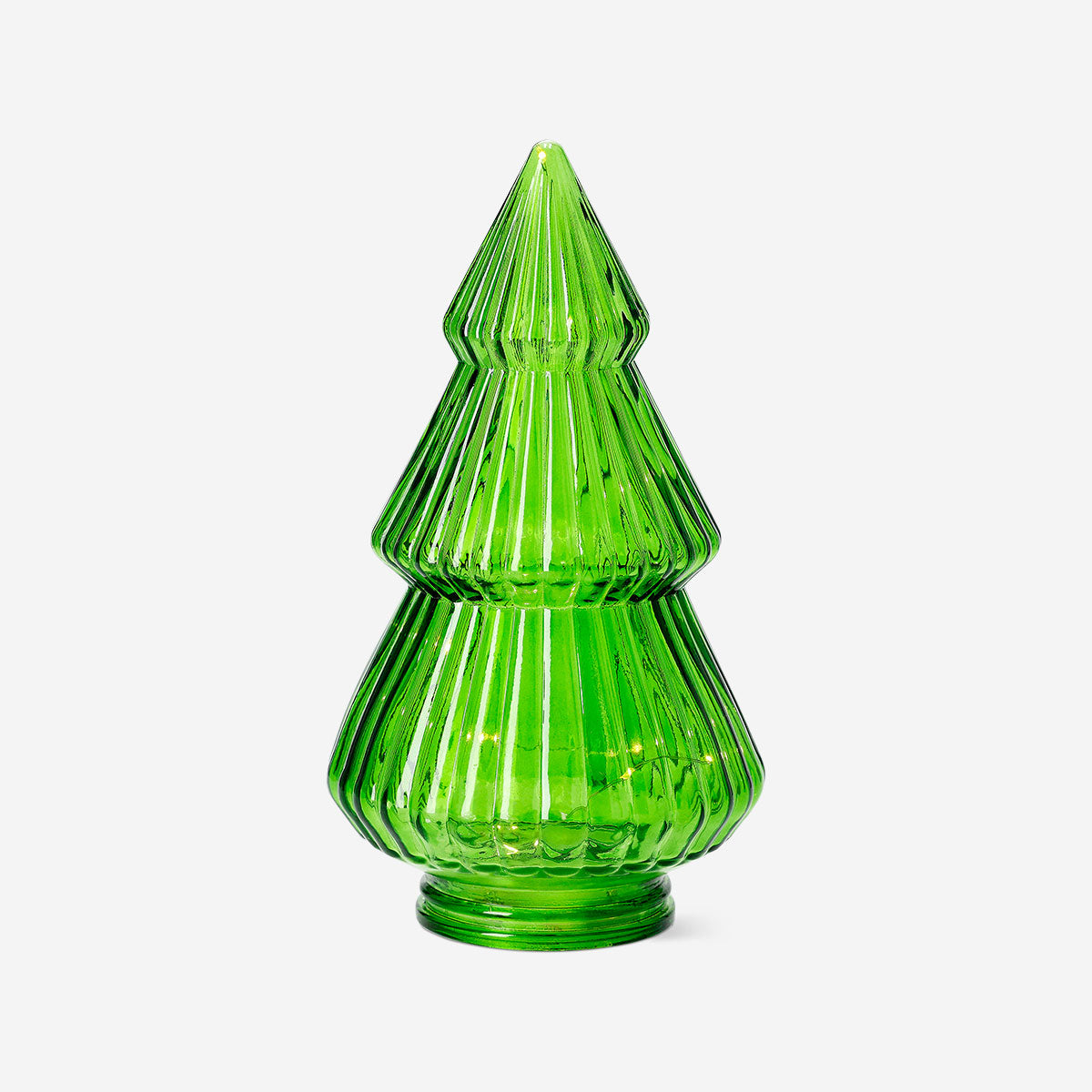 Glowing Christmas tree in glass ornament, decorative home holiday decor by Flying Tiger Copenhagen
