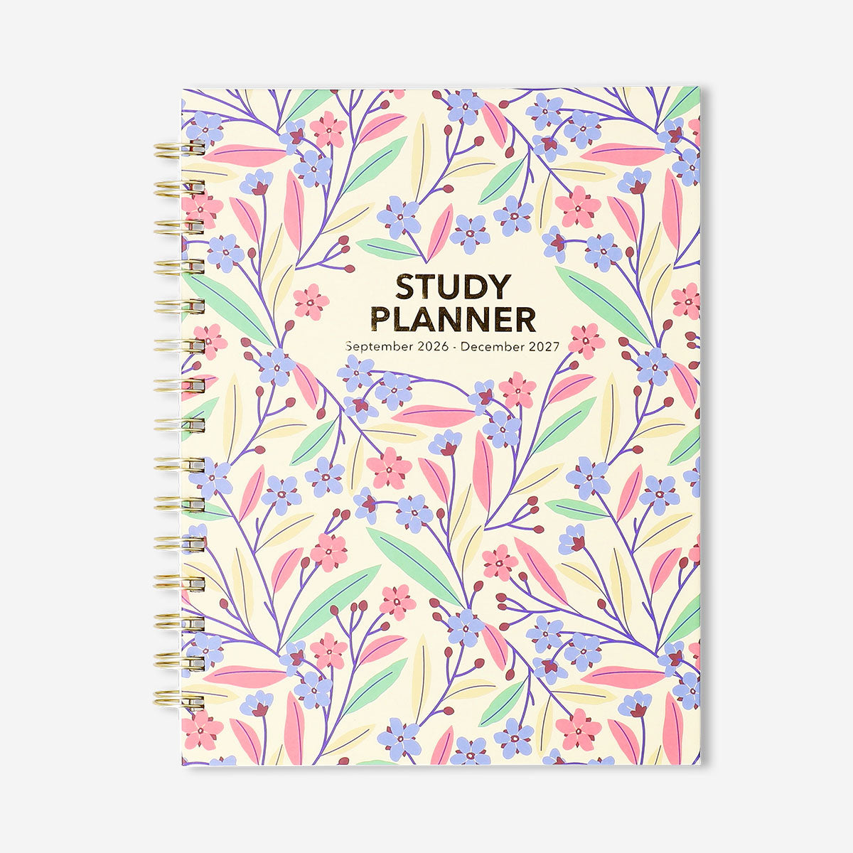 Floral study planner by Flying Tiger Copenhagen featuring colorful floral cover for organizing school or office tasks.
