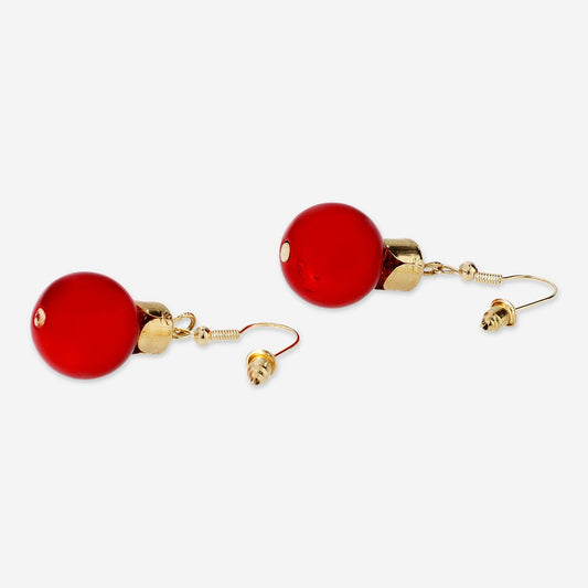 Boucles d'oreilles en forme de boules rouges