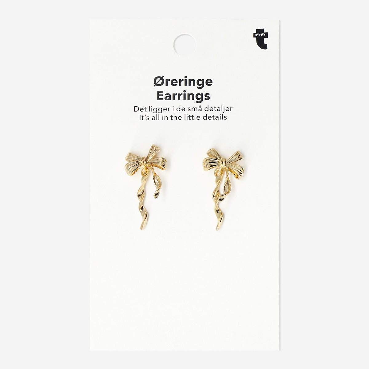 Earrings - Gold bows Textile Flying Tiger Copenhagen 