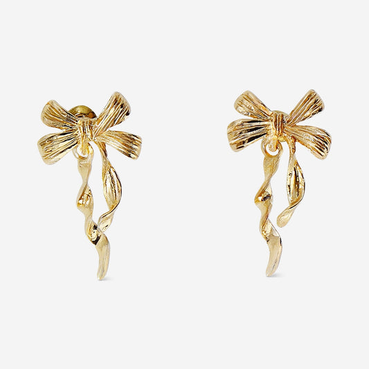 Earrings - Gold bows