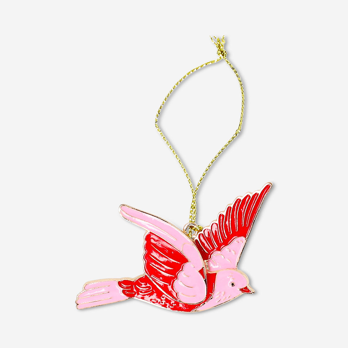 Hanging ornament - Red bird in metal